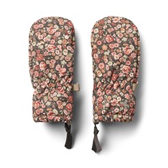 Wheat Mittens tech m/zipper  - Raven wild flowers